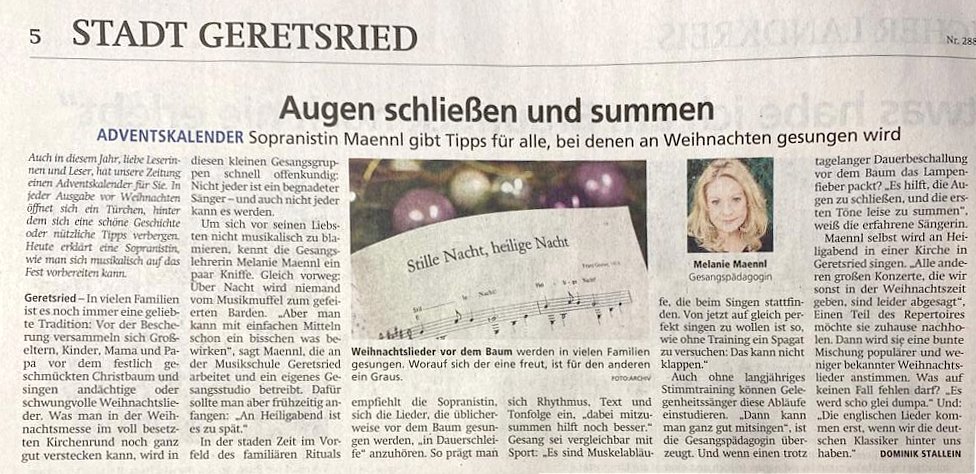 Sopranistin Melanie Maennl - Tipps zum Singen in der Familie